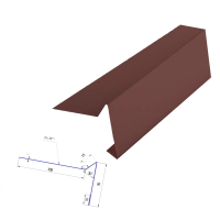 new разм Шинглас торцевая планка в плёнке коричневый 8017
